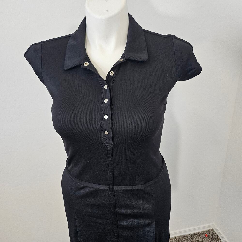 Adidas Climate Womens Golf Dress Short Sleeve Pleated Skirt black sz 2 - Picture 4 of 11